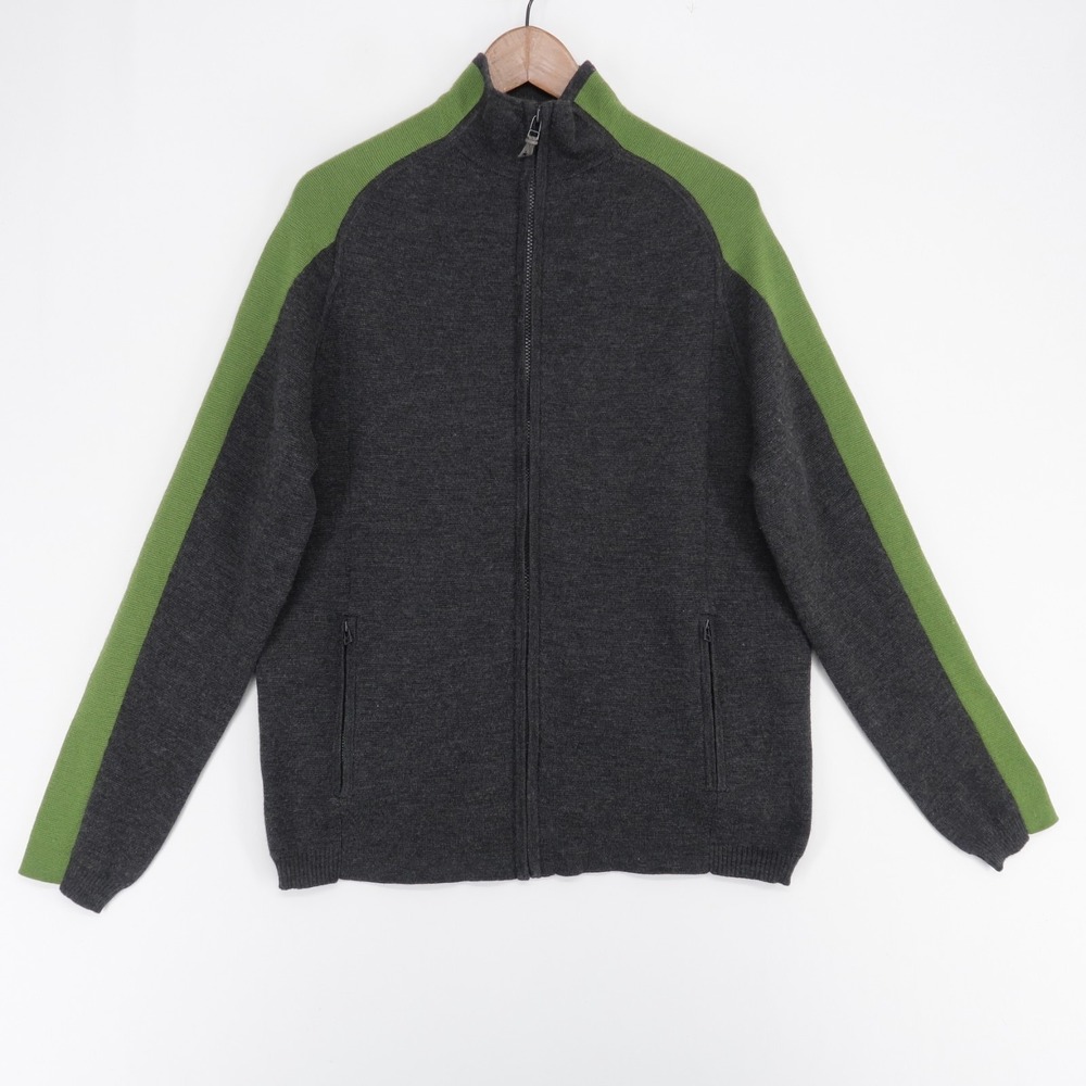 Smartwool Sweater Jacket Mens M Gray Full Zip Merino Wool Mock Neck Performance